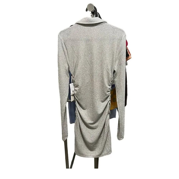 Good American Sparkle Button Down Top Silver Swim Cover Up - Picture 7 of 7